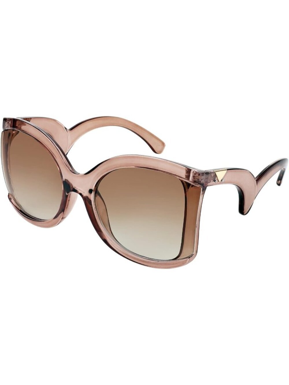Women's Oversized Square Sunglasses Curly Arm Frame Shades B4035 Champagne